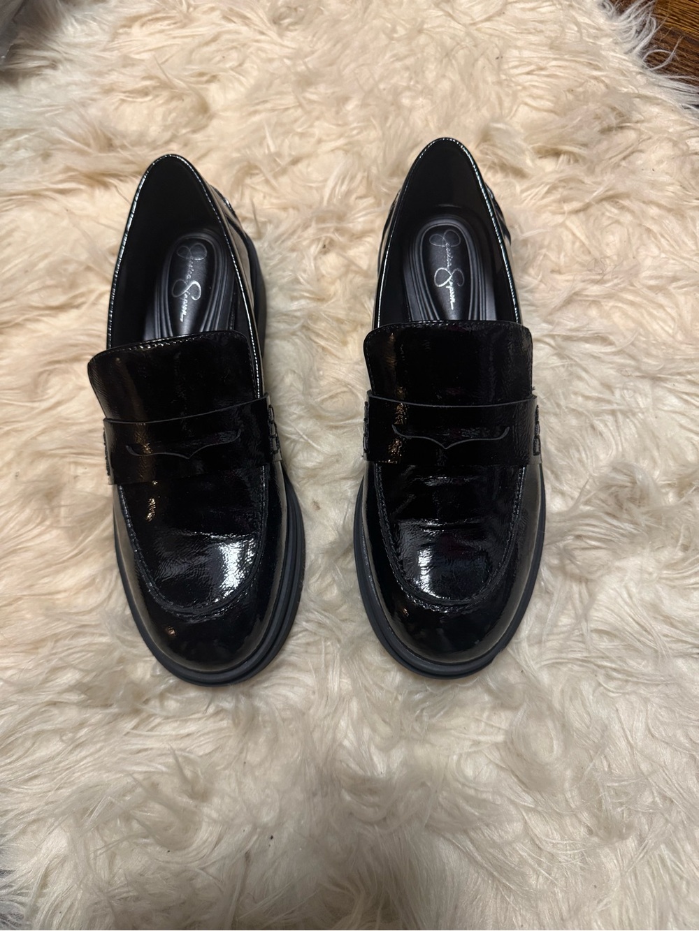 Jessica Simpson Black Patent Leather Loafers